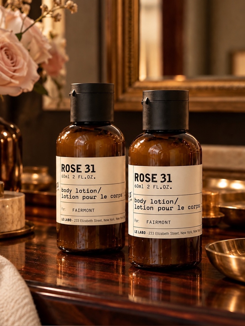 Two (2) Le Labo Rose 31 Perfuming Body Lotions – 2 fl oz (60 mL)